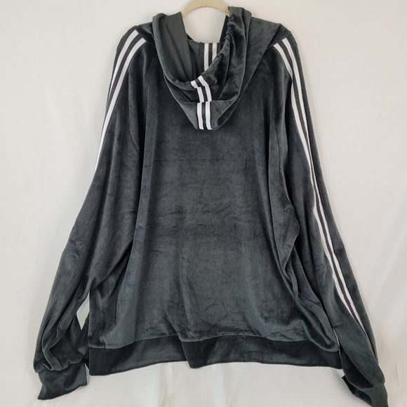 NWT Kingsize Mens Big & Tall MVP Velour Hoodie Onyx Black with White Stripes 6XL - Picture 6 of 12